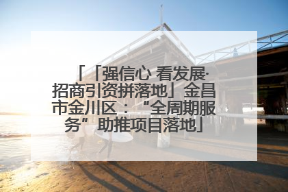 「强信心 看发展·招商引资拼落地」金昌市金川区：“全周期服务”助推项目落地