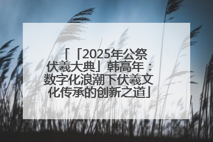 「2025年公祭伏羲大典」韩高年：数字化浪潮下伏羲文化传承的创新之道