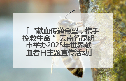 “献血传递希望，携手挽救生命 ”云南省昆明市举办2025年世界献血者日主题宣传活动
