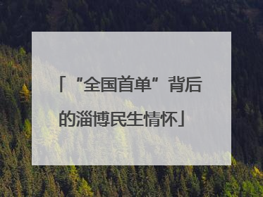 “全国首单”背后的淄博民生情怀