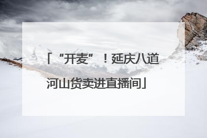“开麦”！延庆八道河山货卖进直播间