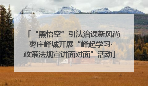 “黑悟空”引法治课新风尚 枣庄峄城开展“峄起学习·政策法规宣讲面对面”活动