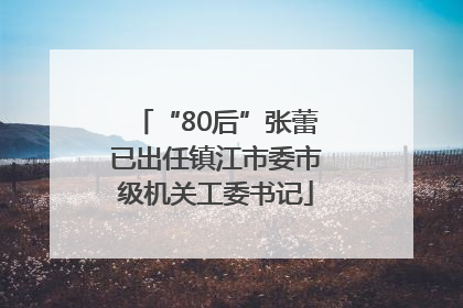 “80后”张蕾已出任镇江市委市级机关工委书记