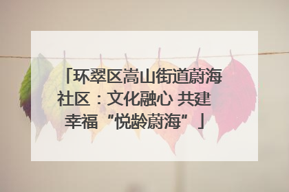 环翠区嵩山街道蔚海社区：文化融心 共建幸福“悦龄蔚海”