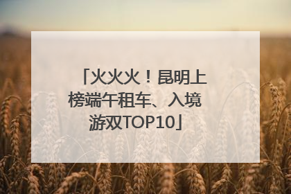 火火火！昆明上榜端午租车、入境游双TOP10