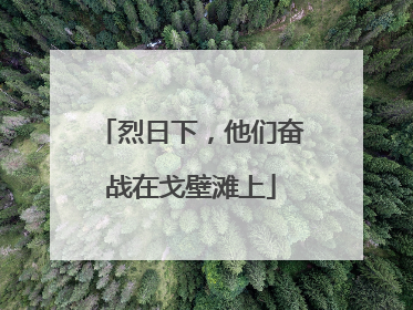烈日下，他们奋战在戈壁滩上