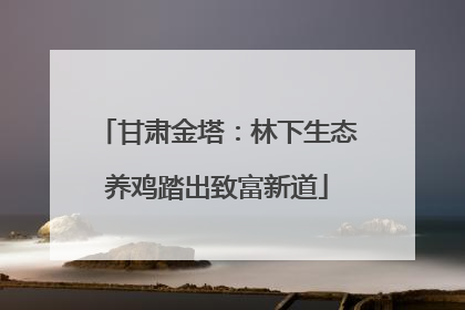甘肃金塔：林下生态养鸡踏出致富新道