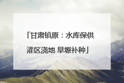 甘肃镇原：水库保供 灌区浇地 旱塬补种