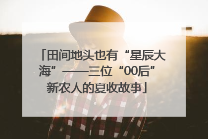 田间地头也有“星辰大海”——三位“00后”新农人的夏收故事