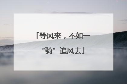 等风来，不如一“骑”追风去