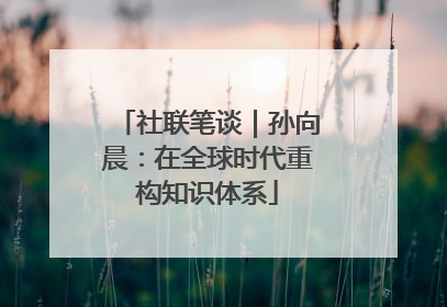 社联笔谈｜孙向晨：在全球时代重构知识体系