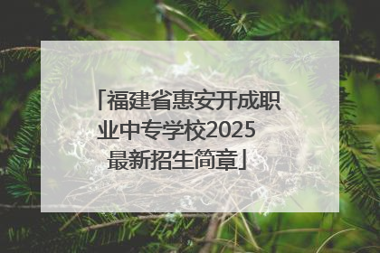 福建省惠安开成职业中专学校2025最新招生简章