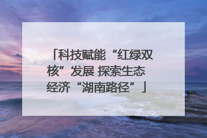 科技赋能“红绿双核”发展 探索生态经济“湖南路径”