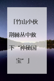 竹山小伙荆棘丛中救下“神秘国宝”