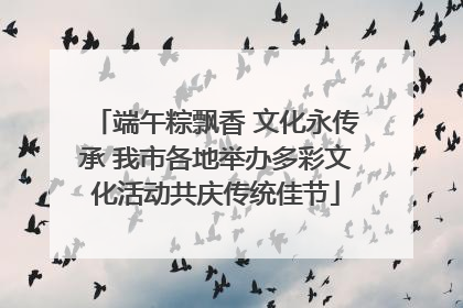 端午粽飘香 文化永传承 我市各地举办多彩文化活动共庆传统佳节