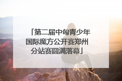 第二届中匈青少年国际魔方公开赛郑州分站赛圆满落幕