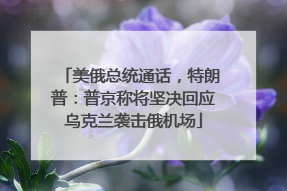 美俄总统通话，特朗普：普京称将坚决回应乌克兰袭击俄机场