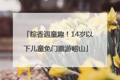 粽香遇童趣！14岁以下儿童免门票游崂山