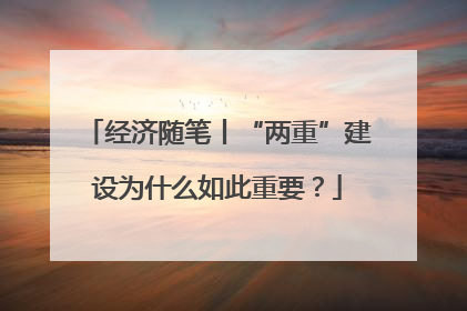 经济随笔丨“两重”建设为什么如此重要？