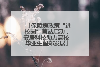 保障房政策“进校园”首站启动，安居科技助力高校毕业生留郑发展