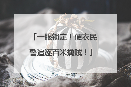 一眼锁定！便衣民警追逐百米擒贼！