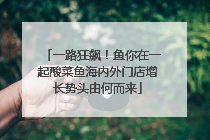 一路狂飙！鱼你在一起酸菜鱼海内外门店增长势头由何而来