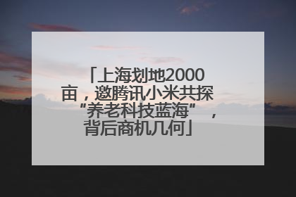 上海划地2000亩，邀腾讯小米共探“养老科技蓝海”，背后商机几何