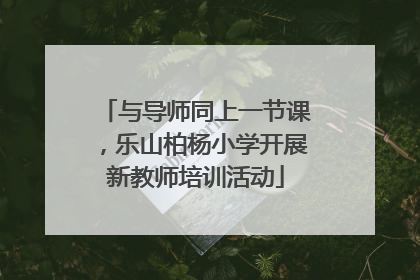 与导师同上一节课，乐山柏杨小学开展新教师培训活动