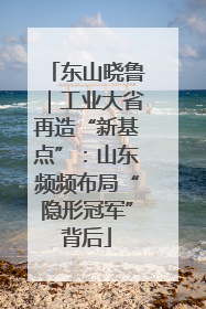 东山晓鲁｜工业大省再造“新基点”：山东频频布局“隐形冠军”背后