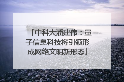 中科大潘建伟：量子信息科技将引领形成网络文明新形态