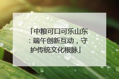 中粮可口可乐山东：端午创新互动，守护传统文化根脉