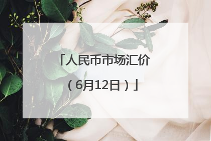 人民币市场汇价（6月12日）