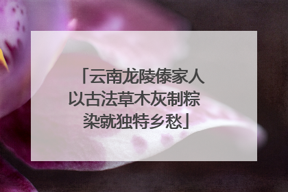 云南龙陵傣家人以古法草木灰制粽 染就独特乡愁