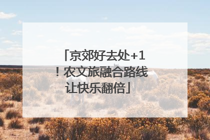 京郊好去处+1！农文旅融合路线让快乐翻倍