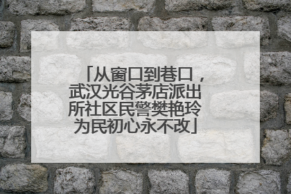 从窗口到巷口，武汉光谷茅店派出所社区民警樊艳玲为民初心永不改