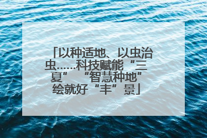 以种适地、以虫治虫……科技赋能“三夏” “智慧种地”绘就好“丰”景