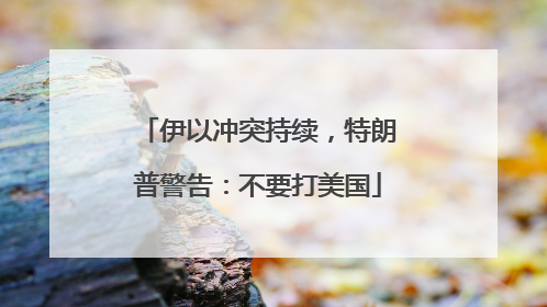 伊以冲突持续,特朗普警告:不要打美国