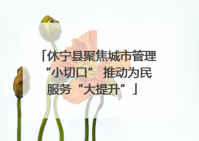休宁县聚焦城市管理“小切口” 推动为民服务“大提升”