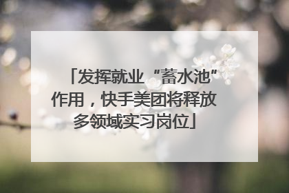 发挥就业“蓄水池”作用，快手美团将释放多领域实习岗位