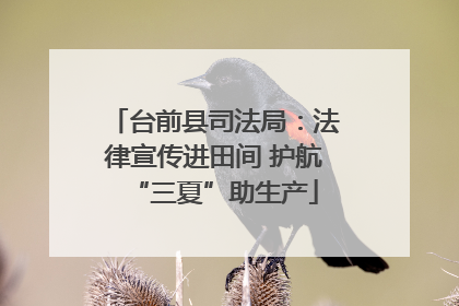 台前县司法局：法律宣传进田间 护航“三夏”助生产