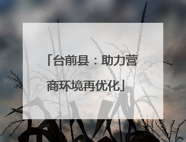 台前县：助力营商环境再优化