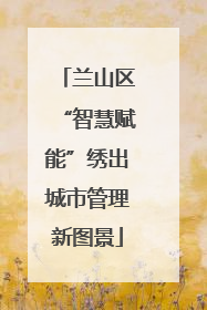 兰山区“智慧赋能”绣出城市管理新图景