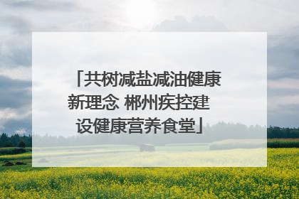 共树减盐减油健康新理念 郴州疾控建设健康营养食堂