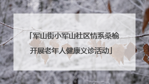 军山街小军山社区情系桑榆 开展老年人健康义诊活动