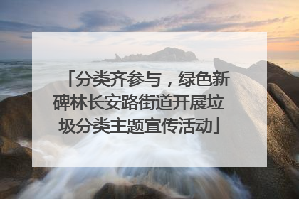 分类齐参与，绿色新碑林长安路街道开展垃圾分类主题宣传活动