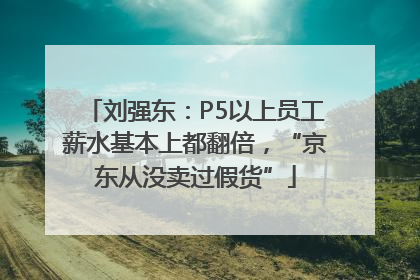 刘强东：P5以上员工薪水基本上都翻倍，“京东从没卖过假货”