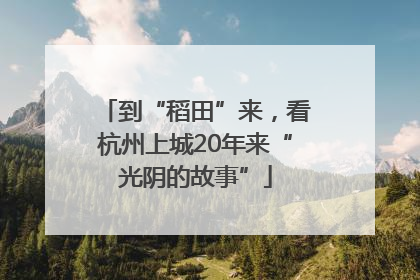到“稻田”来，看杭州上城20年来“光阴的故事”