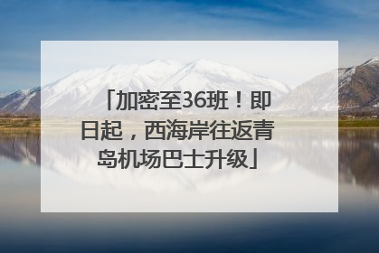加密至36班！即日起，西海岸往返青岛机场巴士升级