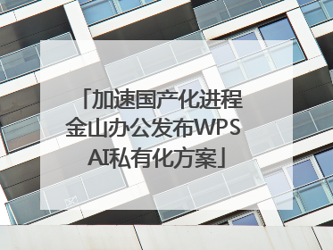加速国产化进程 金山办公发布WPS AI私有化方案
