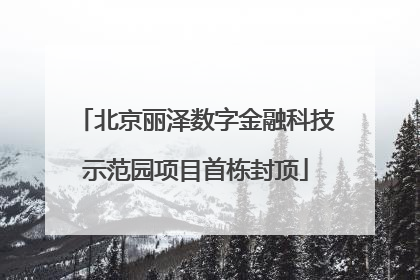 北京丽泽数字金融科技示范园项目首栋封顶